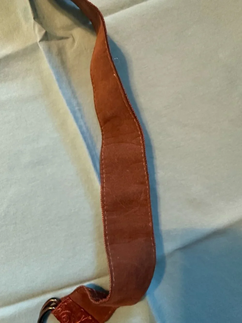 Womens'/Unisex Brown Ribbon Belt with D Rings
